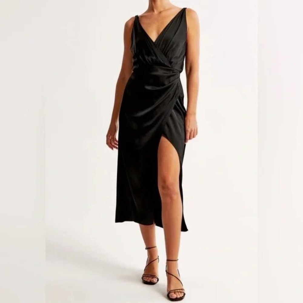 Abercrombie & Fitch Black Midi Dress